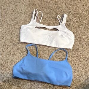 White and Blue Sports Bras
